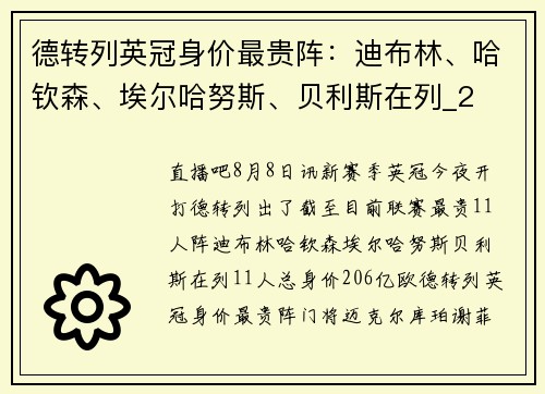 德转列英冠身价最贵阵：迪布林、哈钦森、埃尔哈努斯、贝利斯在列_2
